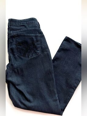 NYDJ. Dark washed denim with rhinestone on back pockets